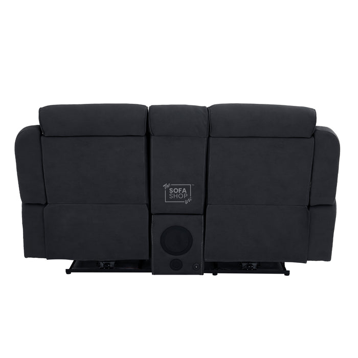 2 Seat Electric Recliner Home Cinema Sofa | Fabric Couch In Charcoal Grey | Hi-Tech Sofa with Massage + Chilled Cupholders + Console + USB | Florence