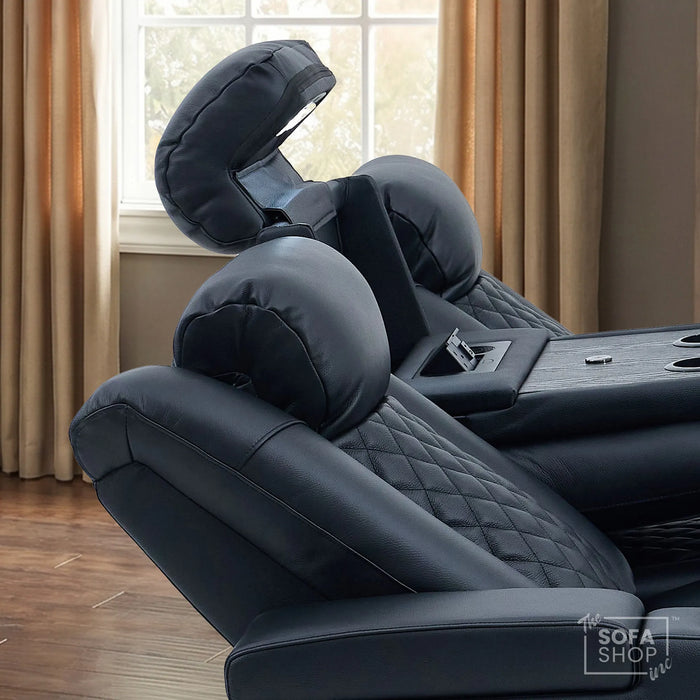 3 Seat Electric Recliner Home Cinema Theatre Sofa |Hi-Tech Couch With Heat and Cool Cup Holders + Multi-Link Bluetooth + Fold-Down Table + Wireless Charging + Power Headrests | Milano | The Sofa Shop