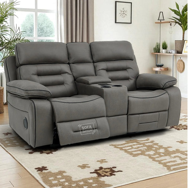 2 Seater Electric Recliner Cinema Sofa in Graphite Fabric | Hi-Tech Sofa with USB, Speakers, Massage, Power Headrest, Storage Console & Chilled Cup Holders | Tuscany | The Sofa Shop