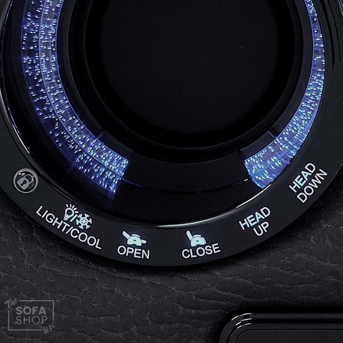 2 Seat Electric Recliner Home Cinema Sofa | Fabric Couch In Charcoal Grey | Hi-Tech Sofa with Massage + Chilled Cupholders + Console + USB | Florence