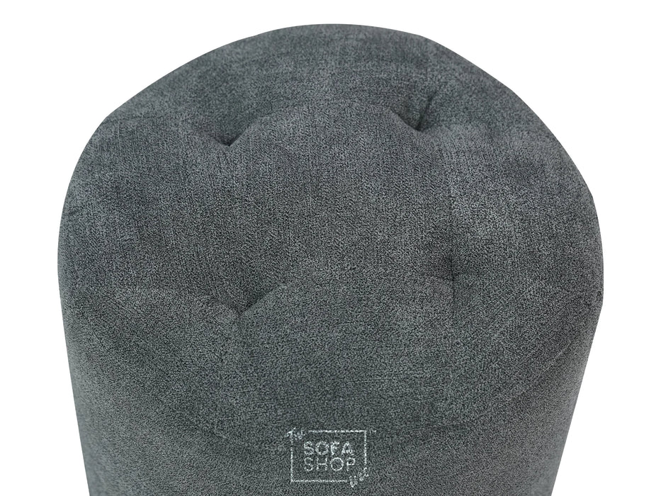 Fabric Small Footstool in Dark Grey - Vaneto