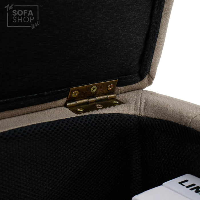 Storage Footstool In Beige Fabric - Florence