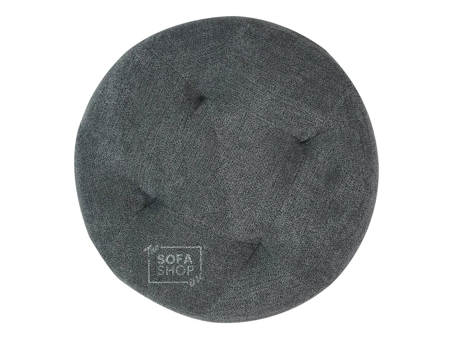 Fabric Small Footstool in Dark Grey - Vaneto