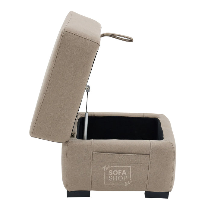 Storage Footstool In Beige Fabric - Florence