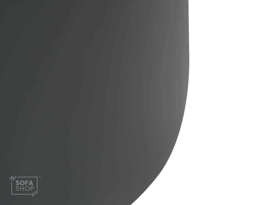 Big Round Footstool in Grey Leather - Tropea