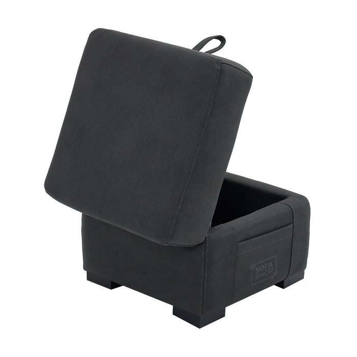 Storage Footstool In Charcoal Grey Fabric - Florence