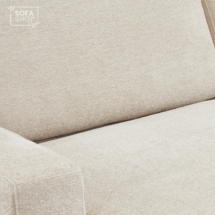 Extendable Electric Sofa - Bed in Cream Chenille Fabric | 3 Seater Power Sliding Couch Perfect for Home Cinema & Movie Nights  | USBc Charging Ports | Palma