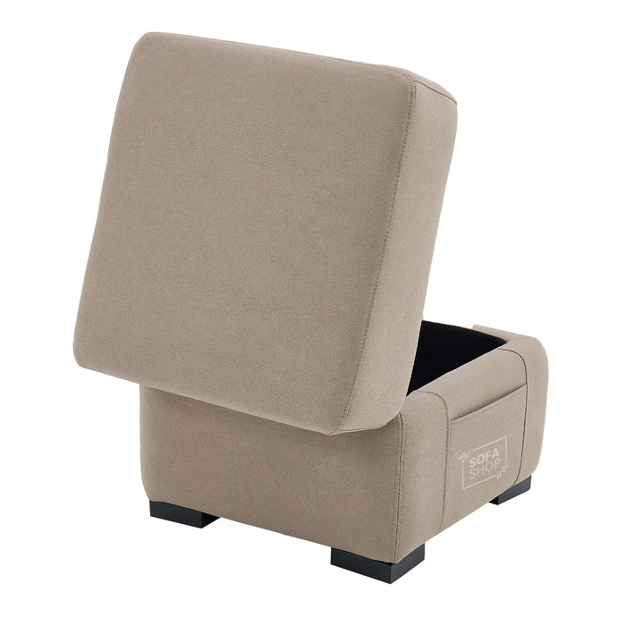Storage Footstool In Beige Fabric - Florence