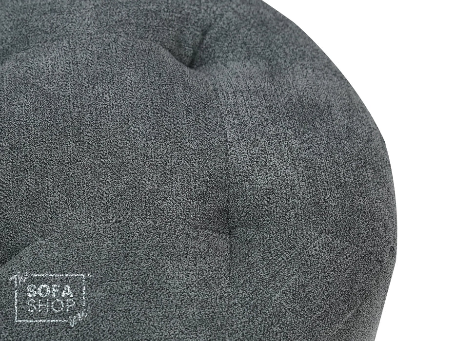 Fabric Small Footstool in Dark Grey - Vaneto