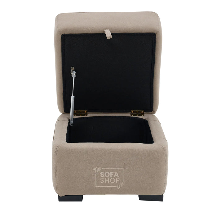 Storage Footstool In Beige Fabric - Florence