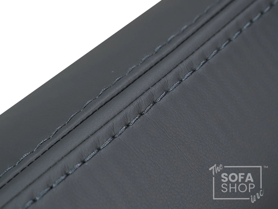 Grey Leather Storage Footstool - Ravenna