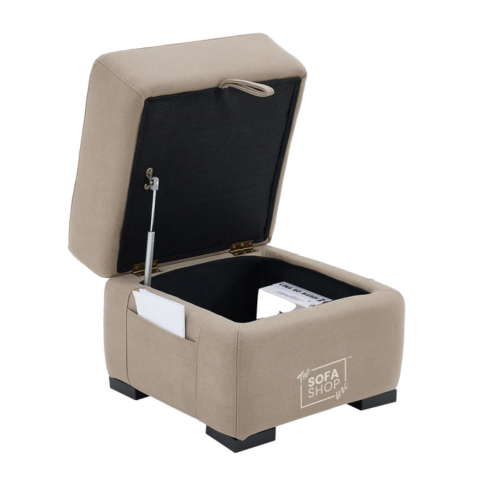 Storage Footstool In Beige Fabric - Florence