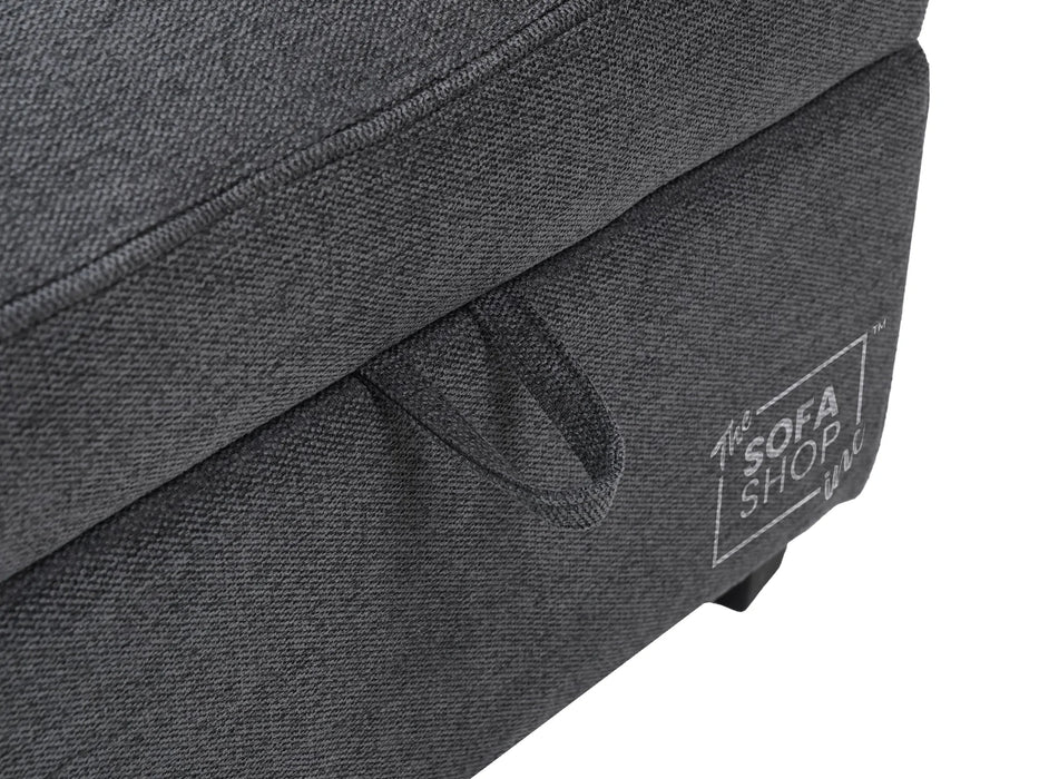 Storage Footstool In Grey Tweed - Ravenna