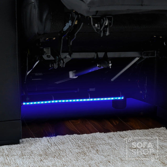 3 Seat Real Leather Electric Recliner Home Cinema Theatre Sofa In Grey with Chilled Cupholder + USB C to Stay Charged + Fully Reclining Seats & Lumbar Support | Assisi