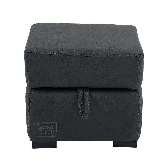 Storage Footstool In Charcoal Grey Fabric - Florence