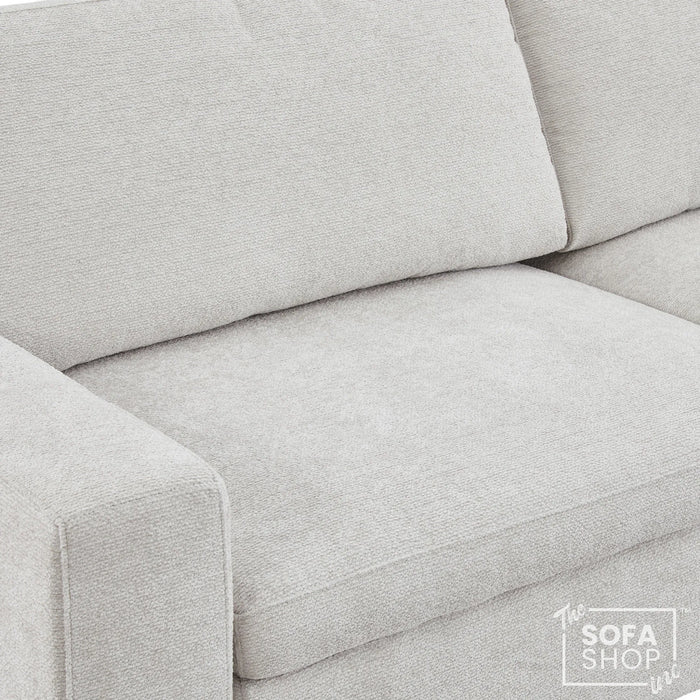 Palma 3 Seater Fabric Extendable Electric Sofa Bed | Power Sliding Couch with USB + USB-C Charging – Light Grey Chenille | Home Theatre Seating & Comfort Headrests | The Sofa Shop