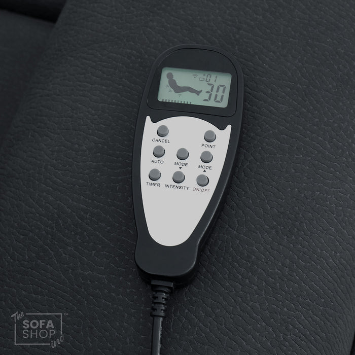 2 Seat Electric Recliner Home Cinema Sofa | Fabric Couch In Charcoal Grey | Hi-Tech Sofa with Massage + Chilled Cupholders + Console + USB | Florence