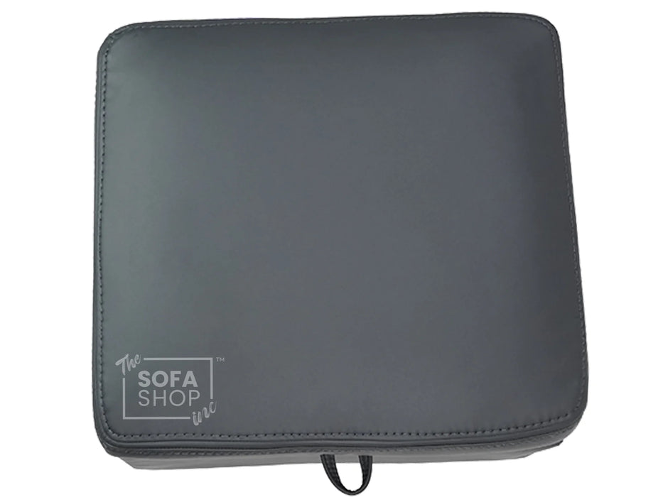 Grey Leather Storage Footstool - Ravenna