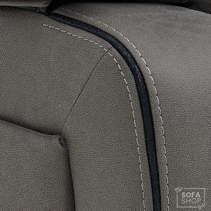 1 Seater Graphite Fabric Electric Recliner Cinema Armchair | 8-Point Massage, Heat, Cooling Cupholder, Power Headrest & Power Grommet | Tuscany | The Sofa Shop