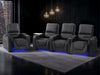 3+1 Seater Electric Recliner Sofa Set & Cinema Seats in Black Real Leather With Chilled Cuphoders & Power Headrests - Assisi