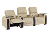 3 Seater Electric Recliner Cinema Sofa in Beige Real Leather | Smart Couch with Power Headrests, Lumbar Support & LED | Assisi | Sofa Shop