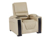 Power Recliner | Smart Reclining Electric Chair in Beige Real Leather with Chilling Cup Holder, LED & Lumbar Support | Assisi | The Sofa Shop