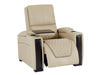 Power Recliner | Smart Reclining Electric Chair in Beige Real Leather with Chilling Cup Holder, LED & Lumbar Support | Assisi | The Sofa Shop