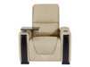 Power Recliner | Smart Reclining Electric Chair in Beige Real Leather with Chilling Cup Holder, LED & Lumbar Support | Assisi | The Sofa Shop