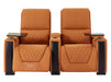 2 Seater Electric Recliner Sofa & Cinema Seats in Orange Real Leather With Power Lumbar Support, Chilled Cupholders,  Console, Storage Boxes - Assisi