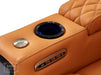 Electric Recliner Chair & Cinema Seat in Orange Real Leather with USB, LED Lights and Chilled Cupholders - Assisi