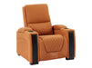 3+1 Seater Electric Recliner Sofa Set & Cinema Seats in Orange Real Leather With Tray Tables & Chilled Cupholders - Assisi