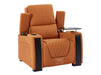 2+1 Seater Electric Recliner Sofa Set & Cinema Seats in Orange Real Leather With Led Cup Holders & USB & Tray Tables - Assisi