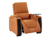 3+1 Seater Electric Recliner Sofa Set & Cinema Seats in Orange Real Leather With Tray Tables & Chilled Cupholders - Assisi