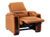 2+1 Seater Electric Recliner Sofa Set & Cinema Seats in Orange Real Leather With Led Cup Holders & USB & Tray Tables - Assisi