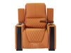 Electric Recliner Chair & Cinema Seat in Orange Real Leather with USB, LED Lights and Chilled Cupholders - Assisi