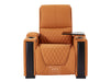 3+1 Seater Electric Recliner Sofa Set & Cinema Seats in Orange Real Leather With Tray Tables & Chilled Cupholders - Assisi