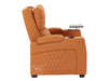 3 2 1 Seater Electric Recliner Sofa Set & Cinema Seats in Orange Real Leather With Power Lumbar Support, Chilled Cupholders & Power Headrests - Assisi