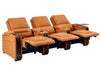 3 Seat Electric Recliner Home Cinema Theatre Sofa | Genuine Leather Couch in Orange + Keep Drinks Chilled in Cooling Cup Holders & Lumbar Support | Assisi | The Sofa Shop