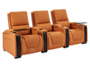 3 Seat Electric Recliner Home Cinema Theatre Sofa | Genuine Leather Couch in Orange + Keep Drinks Chilled in Cooling Cup Holders & Lumbar Support | Assisi | The Sofa Shop