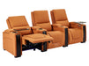 3 Seater Electric Recliner Sofa & Cinema Seats Smart Cinema Sofa With Power Lumbar Support, Storage Boxes & Power Headrests in Orange Real Leather - Assisi