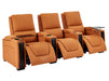 3 Seater Electric Recliner Sofa & Cinema Seats Smart Cinema Sofa With Power Lumbar Support, Storage Boxes & Power Headrests in Orange Real Leather - Assisi