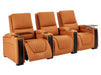 3 2 1 Seater Electric Recliner Sofa Set & Cinema Seats in Orange Real Leather With Power Lumbar Support, Chilled Cupholders & Power Headrests - Assisi