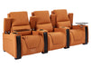 3 Seater Electric Recliner Sofa & Cinema Seats Smart Cinema Sofa With Power Lumbar Support, Storage Boxes & Power Headrests in Orange Real Leather - Assisi