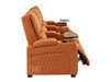 3 Seat Electric Recliner Home Cinema Theatre Sofa | Genuine Leather Couch in Orange + Keep Drinks Chilled in Cooling Cup Holders & Lumbar Support | Assisi | The Sofa Shop