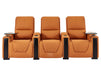 3 2 1 Seater Electric Recliner Sofa Set & Cinema Seats in Orange Real Leather With Power Lumbar Support, Chilled Cupholders & Power Headrests - Assisi