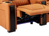 3 2 Electric Recliner Sofa Set in Orange Real Leather 2 Piece Cinema Sofa with USB Ports, Chilled Cupholders & Storage Boxes - Assisi