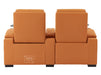 2 Seater Electric Recliner Sofa & Cinema Seats in Orange Real Leather With Power Lumbar Support, Chilled Cupholders,  Console, Storage Boxes - Assisi