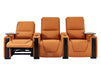 3 2 1 Seater Electric Recliner Sofa Set & Cinema Seats in Orange Real Leather With Power Lumbar Support, Chilled Cupholders & Power Headrests - Assisi