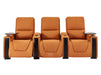 3+1 Seater Electric Recliner Sofa Set & Cinema Seats in Orange Real Leather With Tray Tables & Chilled Cupholders - Assisi