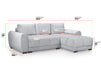 Sofa Bed in Grey, Cream Or Mocha Fabric Universal Corner - Azzuro